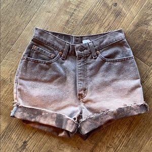 Upcycled ombré bleached Levi denim shorts